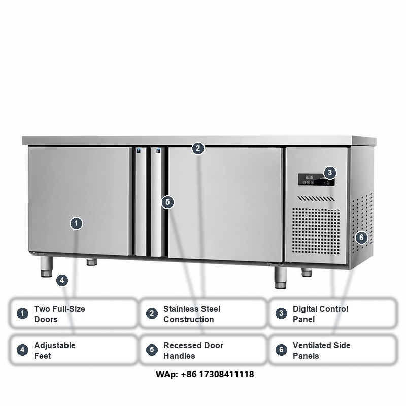 Commercial Kitchen Worktops - Mueble Refrigerador de Acero Inoxidable con