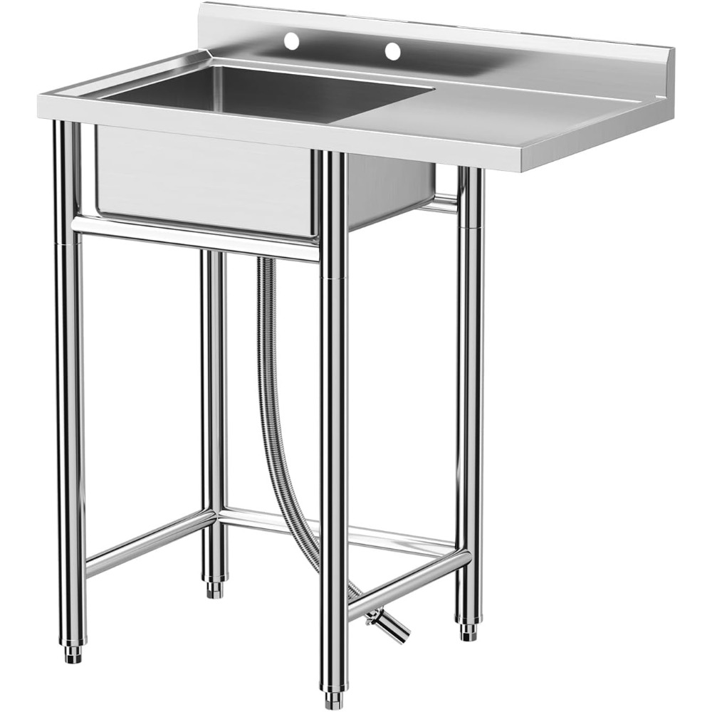 Commercial Kitchen Worktops - Fregadero de acero inoxidable, 36x21x40 en
