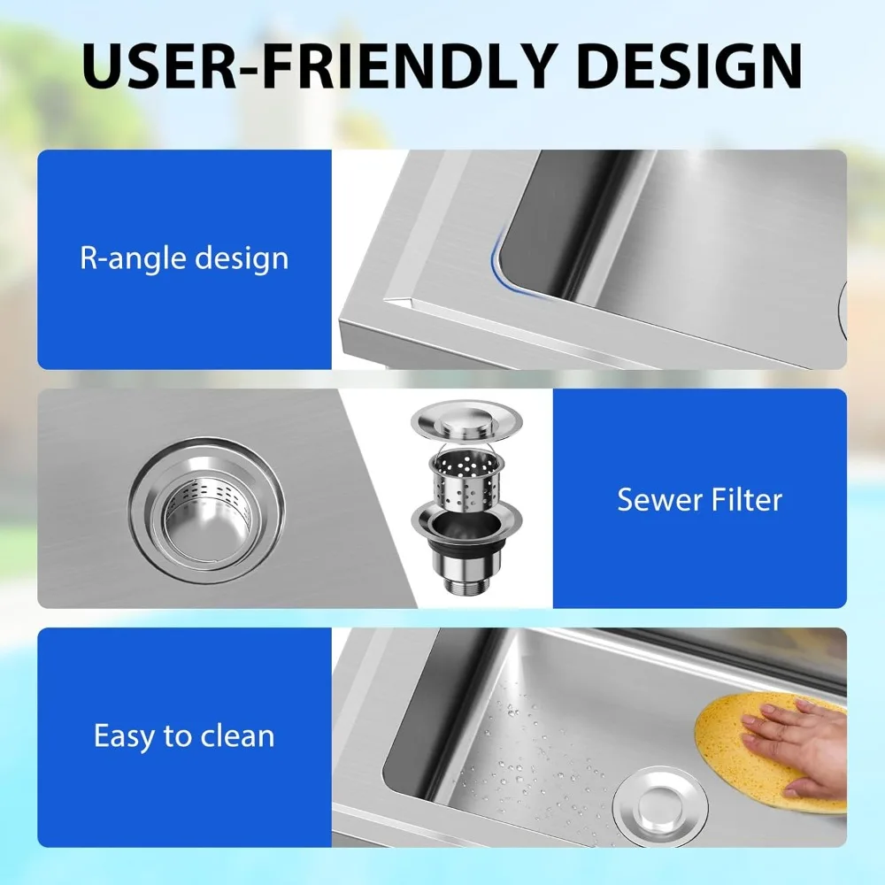 Fregadero de acero inoxidable, - Commercial Kitchen Worktops reseña y precio